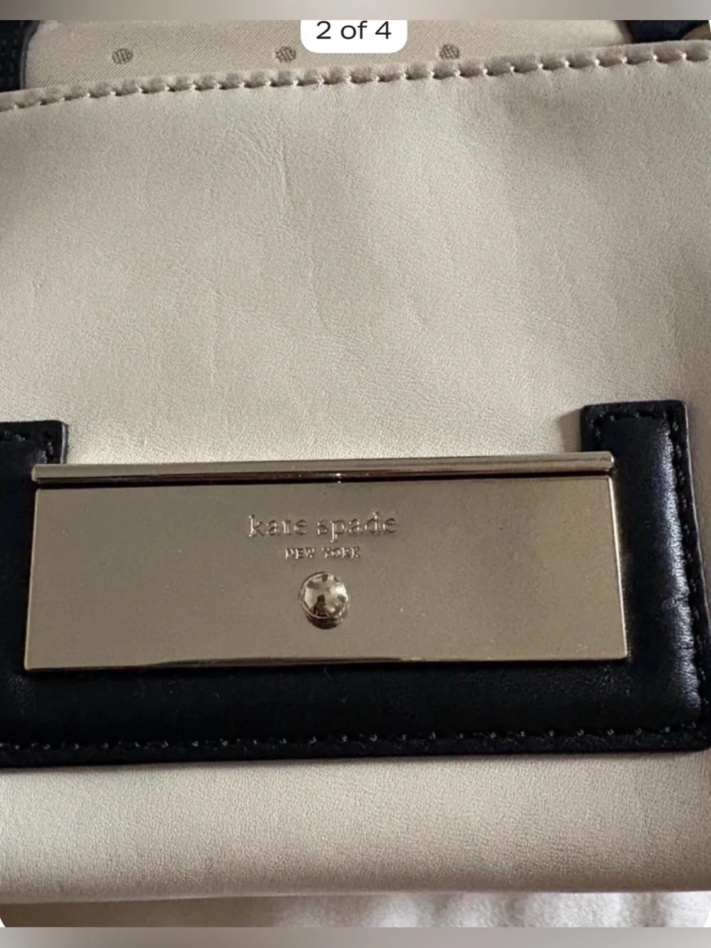 kate spade Cream and Black Mini Top-Handle Crossbody